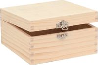 Glorex Hobby Houten Kistje met Sluiting en Deksel - 16 x 16 x 8 cm