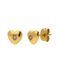 Lucardi Dames Stainless steel goldplated oorknoppen hart met kristal voor dames - Oorbellen - Staal - Goudkleurig