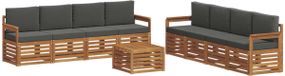 vidaXL Ensemble de canapés d'extérieur 9 pièces Naturel et Anthracite
