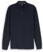 Tom Tailor - Polo en piqué à manches longues - Taille S - bleu capitaine ciel