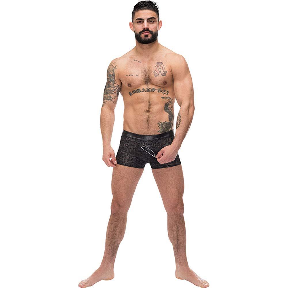 Male Power Zip Pouch Short - Black - Xlarge XL