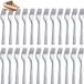 Unyqoos Fourchettes à gâteau, 24 pièces, Inox, Argent