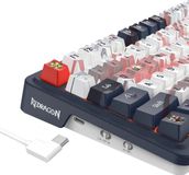 REDRAGON K686AK-RGB-PRO EISA clavier RF sans fil + USB Bleu marine, Blanc