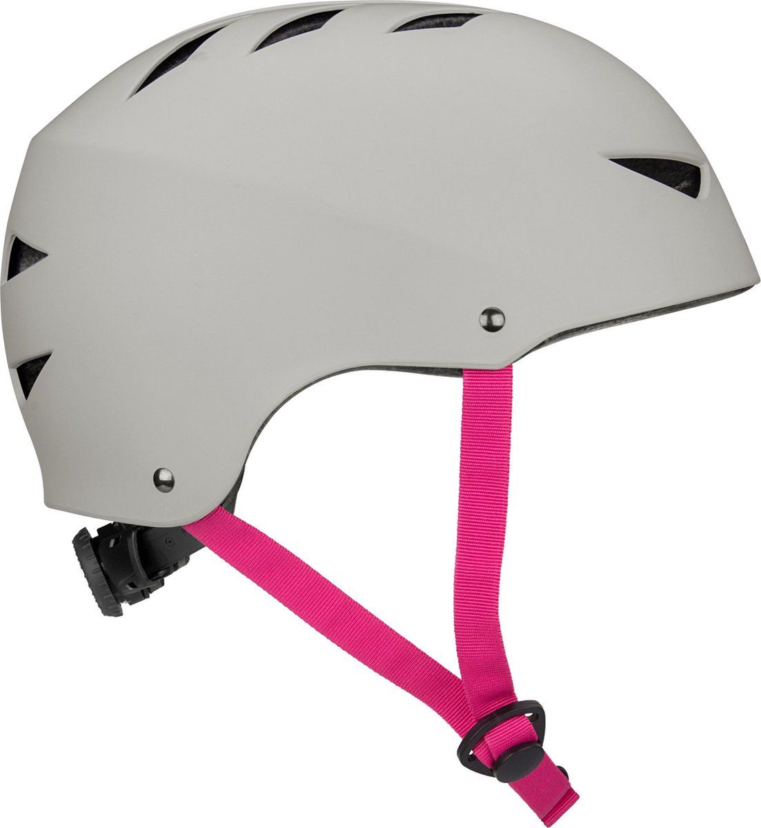 Nijdam Skatehelm Verstelbaar - Stone Blush - Maat S - Grijs/Roze