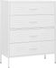 vidaXL Commode Buffet Armoire à Tiroirs Meuble de Rangement Salon Salle de Séjour Intérieur Blanc 80x35x101,5 cm Acier