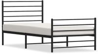vidaXL Bedframe met hoofd- en voeteneinde metaal zwart 100x200 cm