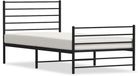 vidaXL Bedframe met hoofd- en voeteneinde metaal zwart 100x200 cm