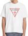 GUESS T-shirt met korte mouwen en ronde hals voor heren, wit, maat L