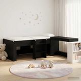 vidaXL Kinderhoogslaper met bureau Zwart eiken 80 x 200 cm