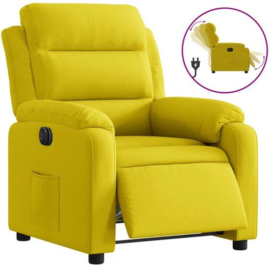 vidaXL Fauteuil verstelbaar elektrisch stof geel