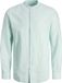 JACK&JONES JJELINEN BLEND BAND SHIRT LS SN Heren Overhemd S Katoen/Linnen Slim Fit Klassieke kraag Lange mouw Casual Soothing Sea Lente/Zomer 2024