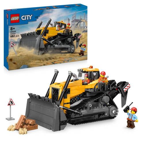 LEGO® City Gele Bulldozer, Bouwplaatsvoertuig - 60466