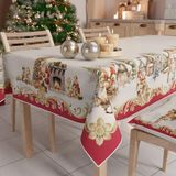 PETTI Artigiani Italiani - Kerst Tafelkleed Vlekbestendig Rechthoekig Tafelkleed voor Keuken, Motief Vintage Xmas, 140x360 cm, 100% Made in Italy