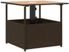 vidaXL Tuintafel met parasolgat, bruin, polyrotan