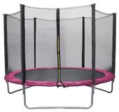 Trampoline de jardin pour enfants - Trampoline rond - Diamètre 1,83 m - Filet de sécurité 1,63 m de haut - Adapté à l'extérieur, pour l'entraînement de l'équilibre et du mouvement - Noir
