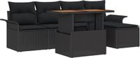 vidaXL Banc de jardin 6 pièces Polywood noir