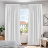 Deconovo Warmtewerend Gordijn, 140×260 cm, 2 Stuks, Parelgrijs