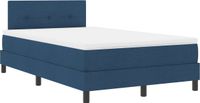 vidaXL Boxspring bed met kussen met hoofdeinde Blauw 120 x 200 cm Stof
