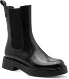 Tamaris Dames Chelseaboot 1-25442-47 007 Zwart Leer/Synthetisch Maat 38 EU
