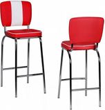 WOHNLING Barkruk retrostijl wit 110 cm hoog