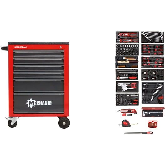 Gedore RED R21560002 Gereedschapwagen MECHANIC 166-Delig