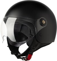 VINZ Helmets VINZ Duoro Jethelm met Vizier | Scooterhelm & Motorhelm & Brommerhelm & Snorfietshelm | ECE 22.06 goedgekeurd | Lichtgewicht 1100 gram | Inclusief Opbergzak | Mat Zwart - M