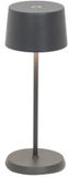 Zafferano OLIVIA PRO MICRO LED tafellamp Donkergrijs oplaadbaar en dimbaar