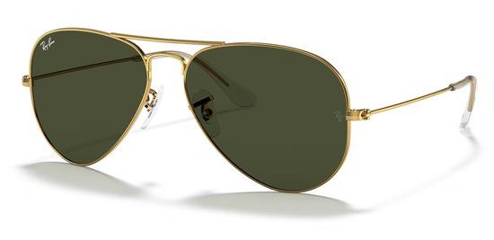 Ray-Ban RB3025 Aviator Zonnebril - Goudkleurig - Groene Lenzen - 58mm