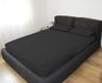 Beddengoedset GEMITEX Beddengoedset voor tweepersoonsbedden, kleur: zwart, met satijnen effect, 100% polyester microvezel, 2 lakens en 2 kussenslopen, gemaakt in Italië