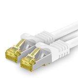 1aTTack.de Cat.7 netwerkkabel 15m wit 1 stuk Cat7 Ethernetkabel netwerk LAN-kabel onbewerkte kabel 10 Gb s SFTP PIMF LSZH set patchkabel met RJ45-connector Cat.6a