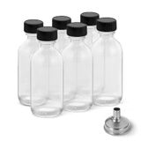 DIDITIME 6 Pack 2 oz Shot Flessen met doppen, glazen potten met deksels, kleine doorzichtige glazen flessen, sapflessen, wellness gember shots flessen, mini-flessen, 60 ml kleine potten met deksels