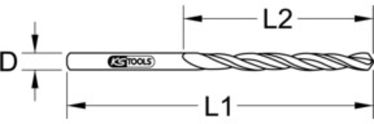 KS Tools KS Tools HSS-R spiraalboor, 2.4mm, set van 10 Aantal:10