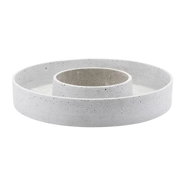 House Doctor Da1011 Kandelaar - Tafel - Steen - Wit - Rond - Mat