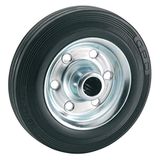 Massief Dörner + Helmer Massief rubberen wiel, stalen velg, zwart, 140mm