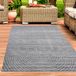 Tapis d'extérieur moderne, résistant aux intempéries, adapté pour terrasse et balcon, style bohème, de haute qualité, facile d'entretien, couleur anthracite, dimensions : 140 x 200 cm