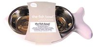 Hing Designs The Fish dubbele kattenschaal, grijs