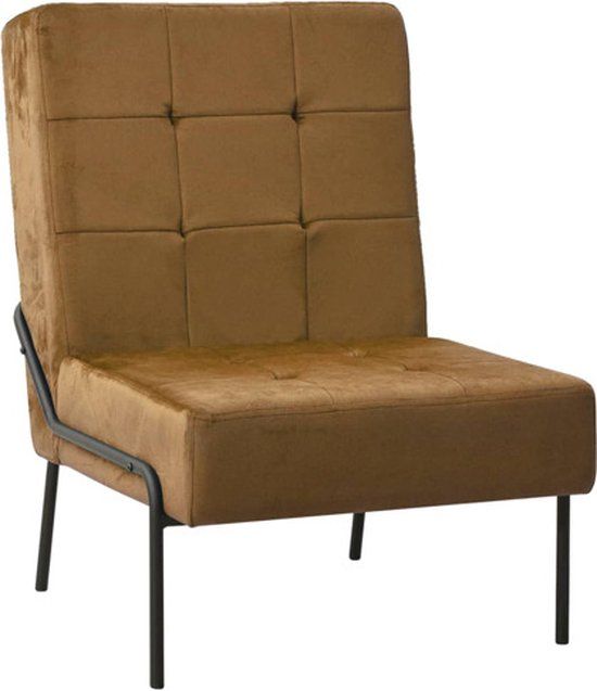 vidaXL Relaxstoel - Fluweel - Bruin - 65x79x87 cm