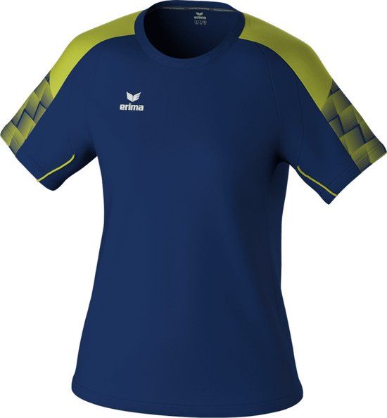 Erima Evo Star T-Shirt Dames - Marine / Geel - Maat 44