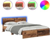 vidaXL Bedframe met hoofdeinde Oud Hout 120 x 200 cm Bewerkt hout