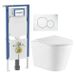 QeramiQ Dely Toiletset - Geberit UP720 inbouwreservoir - slim zitting - bedieningsplaat wit - ronde knoppen - glans wit