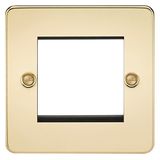 Knightsbridge FP2GPB Platte modulaire frontplaat, gepolijst messing, 2G