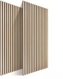 Relaxdays Panneaux muraux acoustiques - set de 2 - 60x120 cm - insonorisation - brun clair