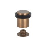 EVI Herrajes I-191-CU Deurstopper Voor Vloer Ø24x30 mm Messing lederen afwerking Zwart rubber Inclusief schroef + expansieplug