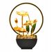 Zen Lotus Fontaine d'eau décorative avec éclairage LED - 28cm - Or