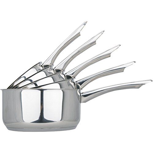 KAMBERG 0008075 Set van 5 potten, roestvrij staal, grijs, 20 cm