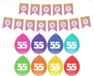 Haza Verjaardag 55 jaar geworden versiering - 16x thema ballonnen/1x Happy Birthday slinger 300 cm