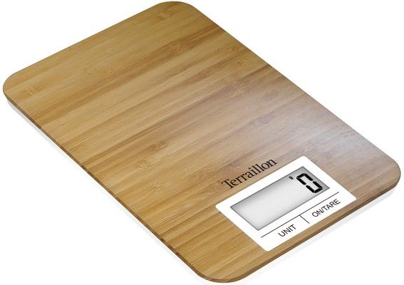 Terraillon Bamboo Electronic Kitchen Scale - 3kg - Rectangle - Touch Control