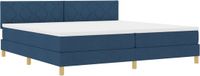 vidaXL Boxspringbed met kussens en hoofdbord, blauw, 200 x 200 cm, stof