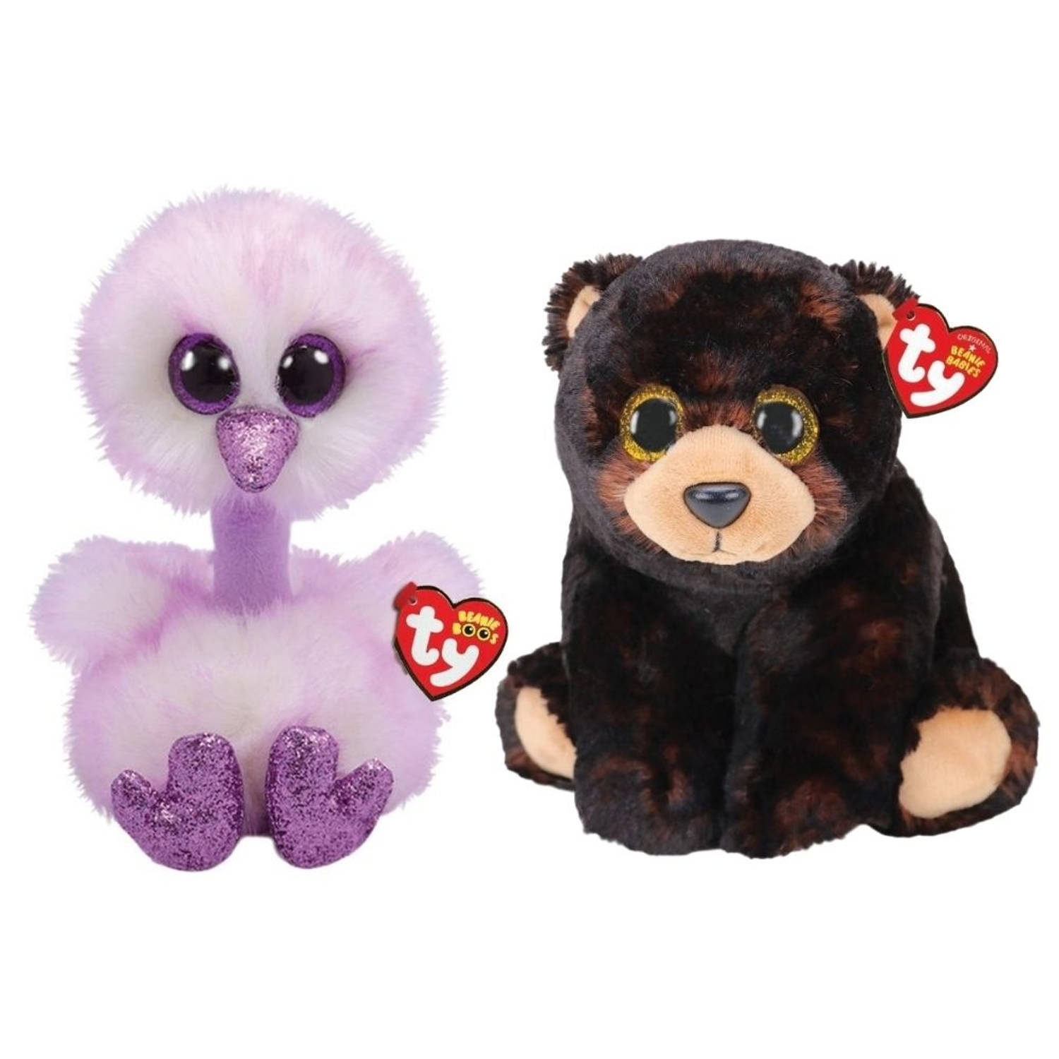 TY - Knuffel - Beanie Buddy - Kenya Ostrich & Kodi Bear