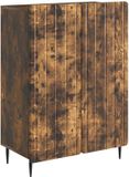 vidaXL Dressoir Gerookt eiken 66 x 34,5 x 92 cm Bewerkt hout